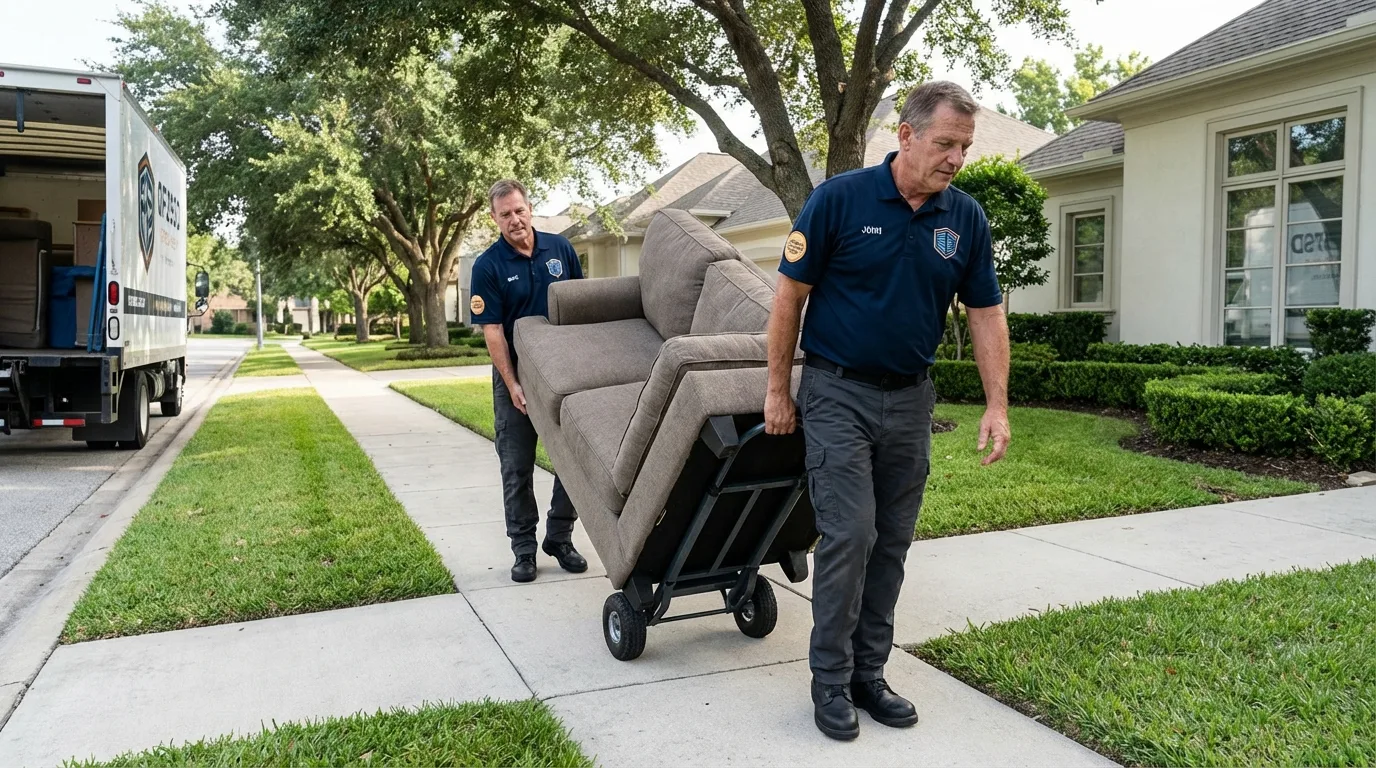 Local residential moving crew loading furniture in Glide, OR